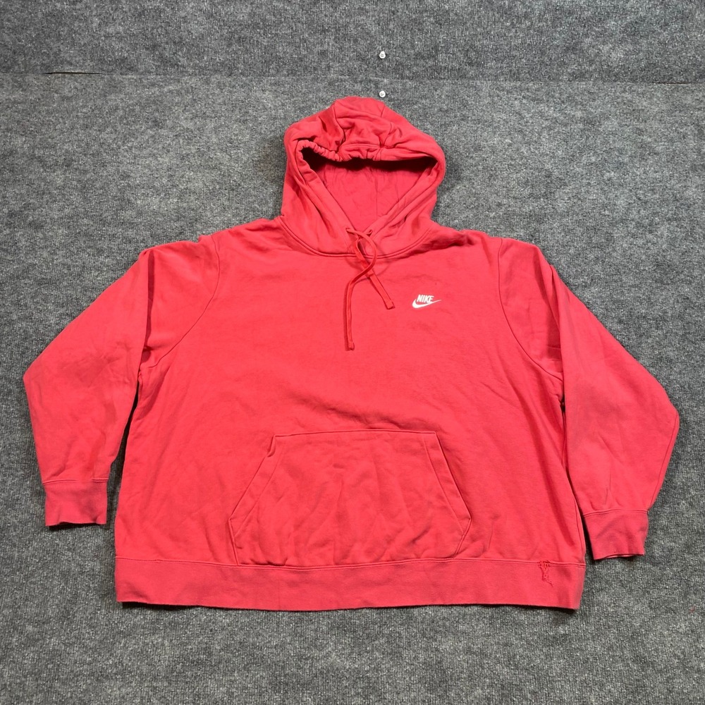 Nike Womens Plus Size 3X Coral Pink Sportswear Essential Hoodie DV5092-629